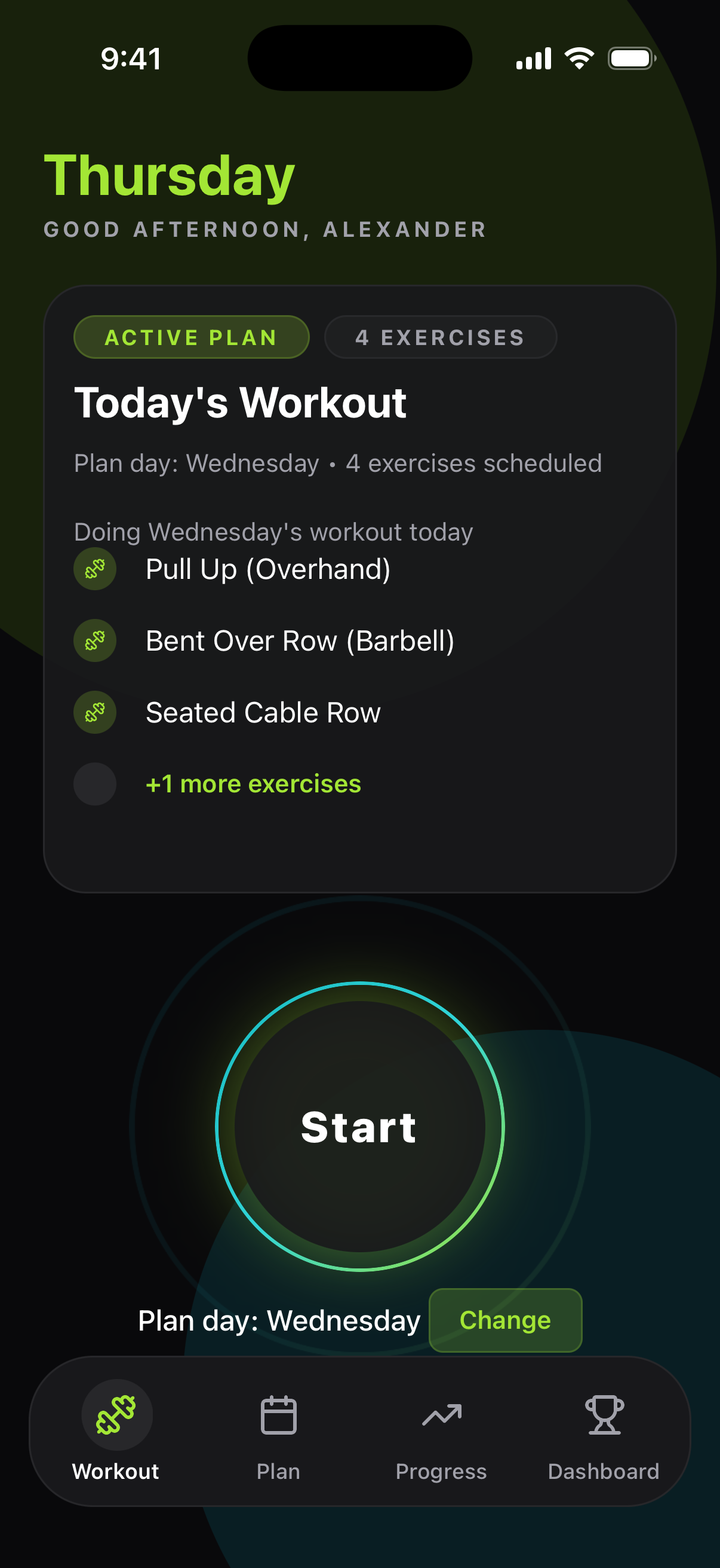 Today's workout